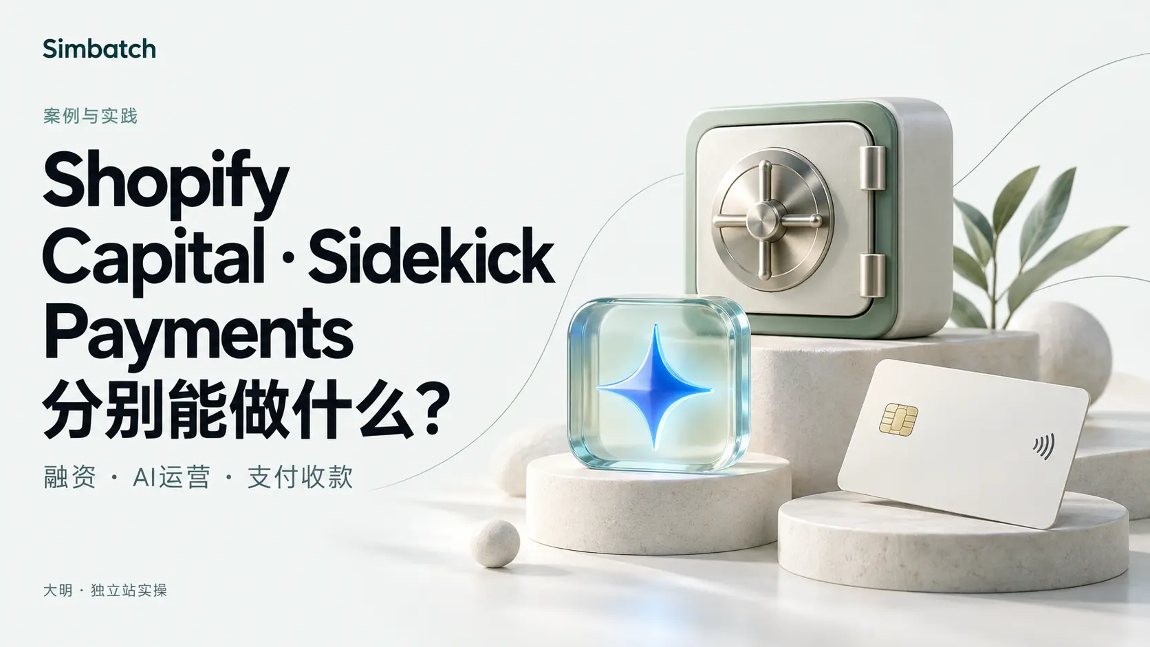 保险柜、AI 星形装置与支付卡主题插画。